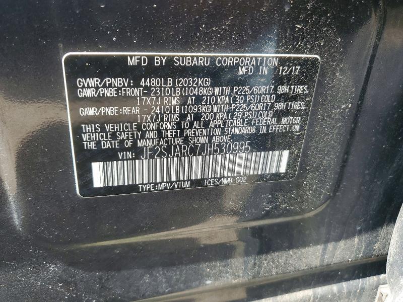 Aukcja sprzedaży 2018 Subaru Forester, vin: JF2SJARC7JH530995, numer aukcji: 63816266