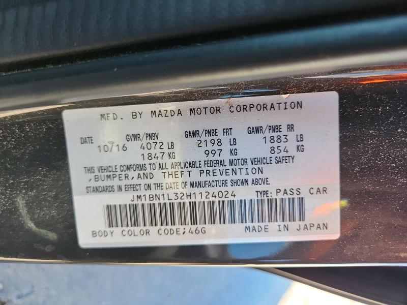 Продаж на аукціоні авто 2017 Mazda 3, vin: JM1BN1L32H1124024, номер лоту: 65170786