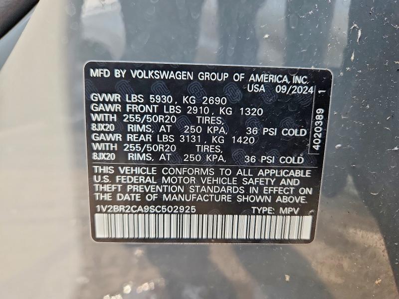 Продажа на аукционе авто 2025 Volkswagen Atlas, vin: 1V2BR2CA9SC502925, номер лота: 64682806