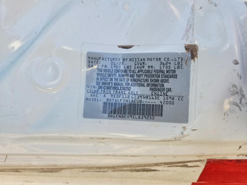 2025 Nissan Versa მანქანა იყიდება აუქციონზე, vin: 3N1CN8EV9SL839252, აუქციონის ნომერი: 64211436