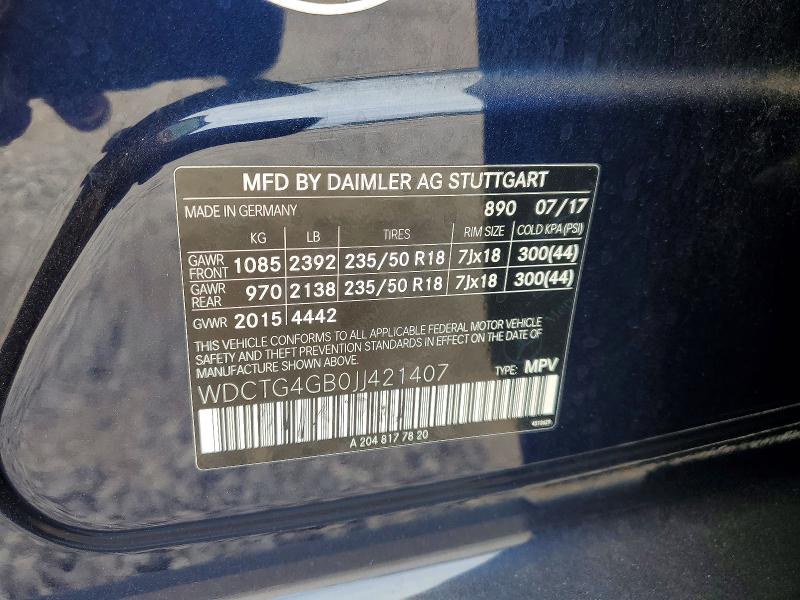 Продаж на аукціоні авто 2018 Mercedes-benz Gla, vin: WDCTG4GB0JJ421407, номер лоту: 65807646