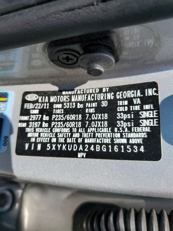 Aukcja sprzedaży 2011 Kia Sorento, vin: 5XYKUDA24BG161534, numer aukcji: 64574306
