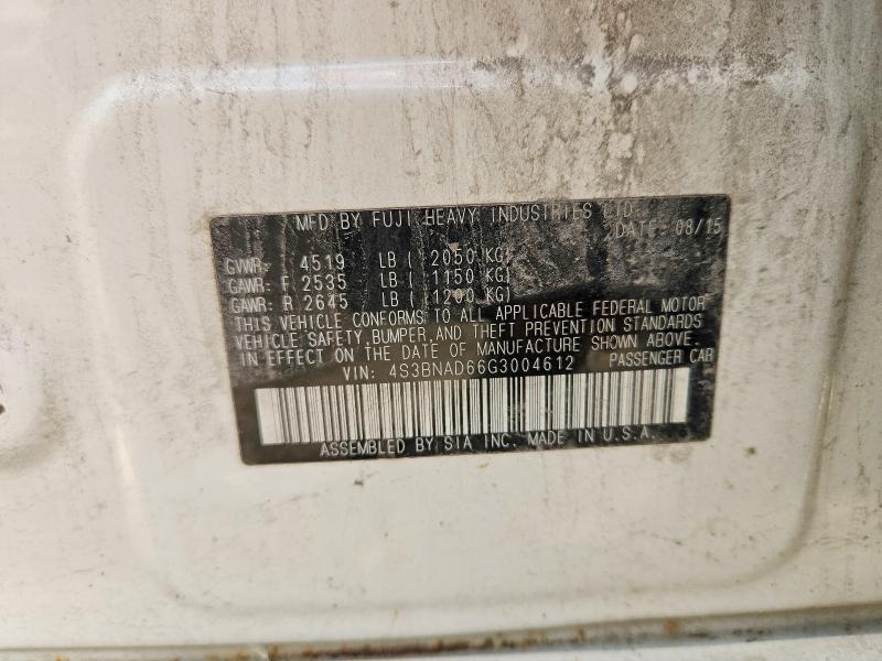 2016 Subaru Legacy მანქანა იყიდება აუქციონზე, vin: 4S3BNAD66G3004612, აუქციონის ნომერი: 64623926