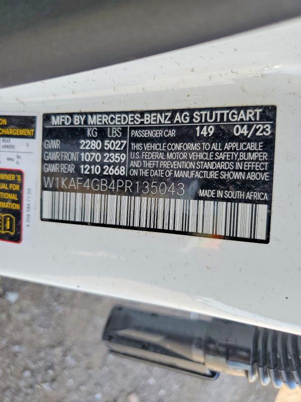 Продажа на аукционе авто 2023 Mercedes-benz C, vin: W1KAF4GB4PR135043, номер лота: 64270846