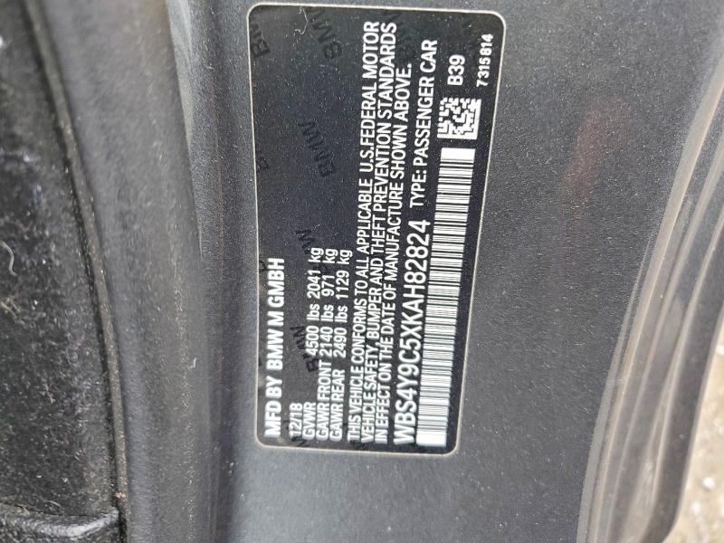 66653526 :رقم المزاد ، WBS4Y9C5XKAH82824 vin ، 2019 Bmw M4 مزاد بيع