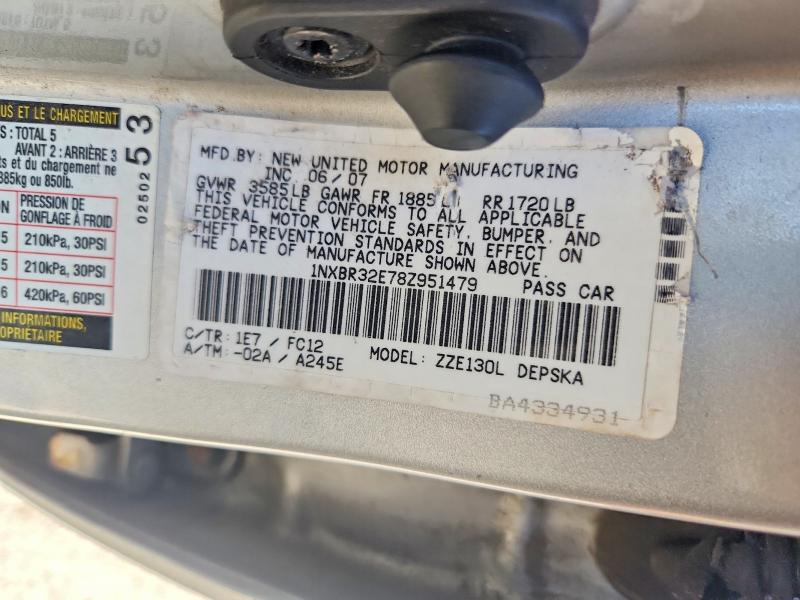 Продаж на аукціоні авто 2008 Toyota Corolla, vin: 1NXBR32E78Z951479, номер лоту: 62771076