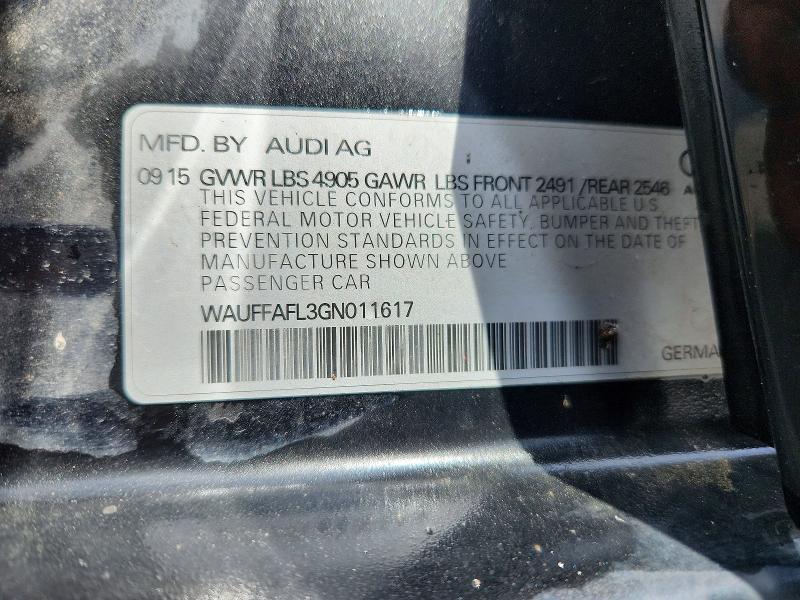 Aukcja sprzedaży 2016 Audi A4, vin: WAUFFAFL3GN011617, numer aukcji: 66449266