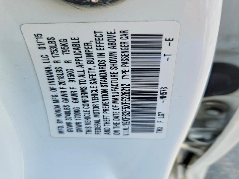 Продажа на аукционе авто 2015 Honda Civic, vin: 19XFB2F5XFE226212, номер лота: 64747646
