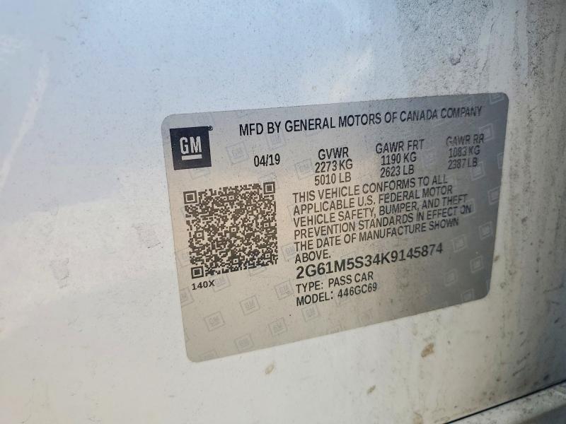 Aukcja sprzedaży 2019 Cadillac Xts, vin: 2G61M5S34K9145874, numer aukcji: 64087986