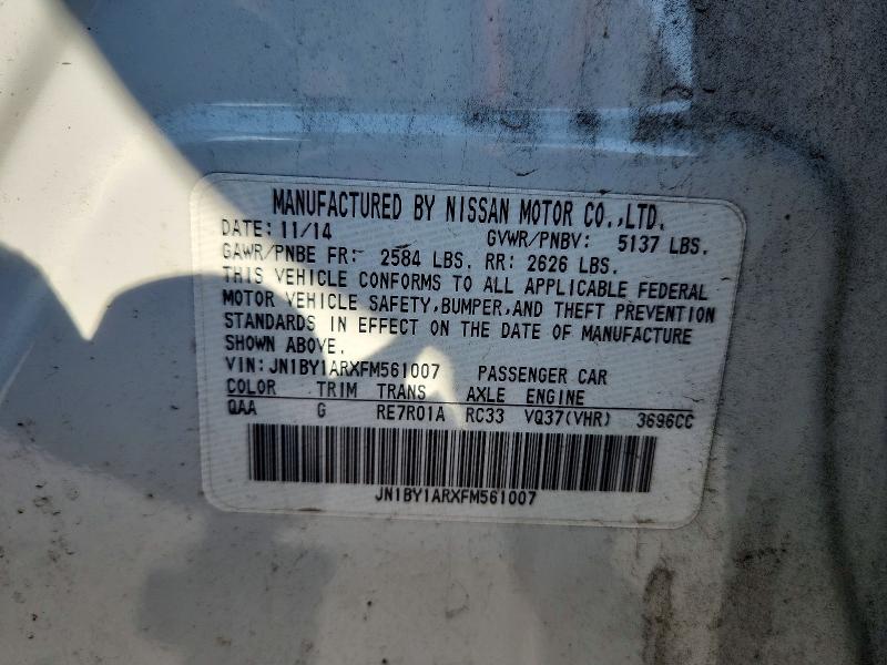 67359086 :رقم المزاد ، JN1BY1ARXFM561007 vin ، 2015 Infiniti Q70 مزاد بيع