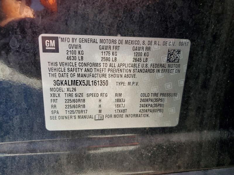 66245786 :رقم المزاد ، 3GKALMEX5JL161350 vin ، 2018 Gmc Terrain مزاد بيع