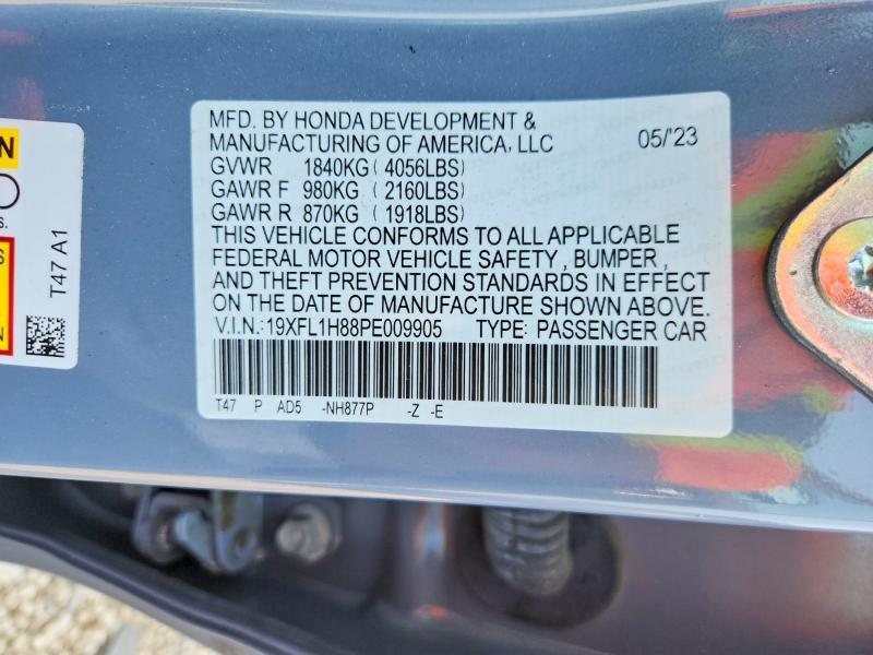 Продажа на аукционе авто 2023 Honda Civic, vin: 19XFL1H88PE009905, номер лота: 64289686