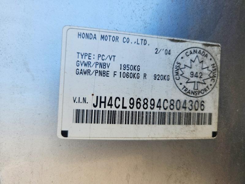 66731146 :رقم المزاد ، JH4CL96894C804306 vin ، 2004 Acura Tsx مزاد بيع