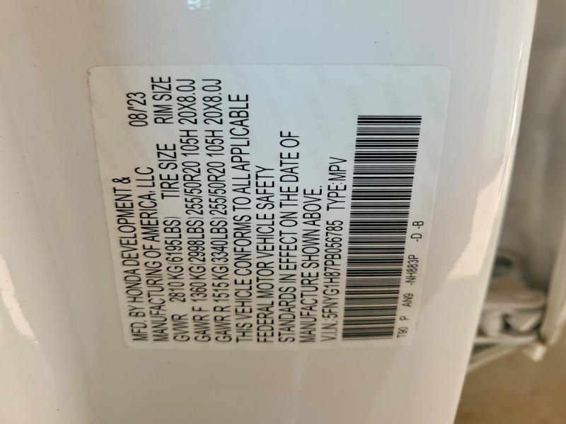 Auction sale of the 2023 Honda Pilot, vin: 5FNYG1H87PB056785, lot number: 64257026