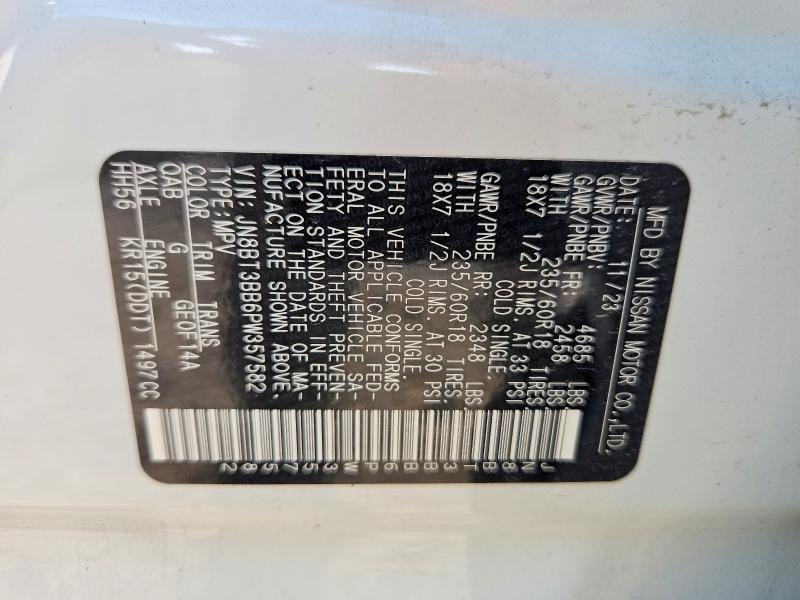 2023 Nissan Rogue მანქანა იყიდება აუქციონზე, vin: JN8BT3BB6PW357582, აუქციონის ნომერი: 65002206