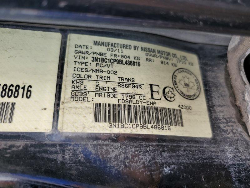 Продажа на аукционе авто 2011 Nissan Versa, vin: 3N1BC1CP9BL486816, номер лота: 65670806