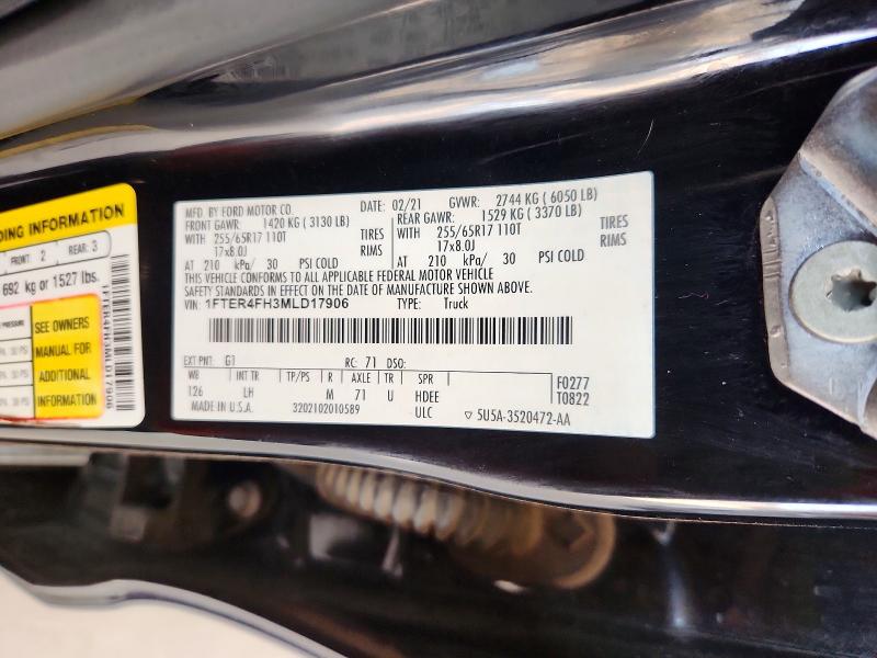 Продажа на аукционе авто 2021 Ford Ranger, vin: 1FTER4FH3MLD17906, номер лота: 63506546