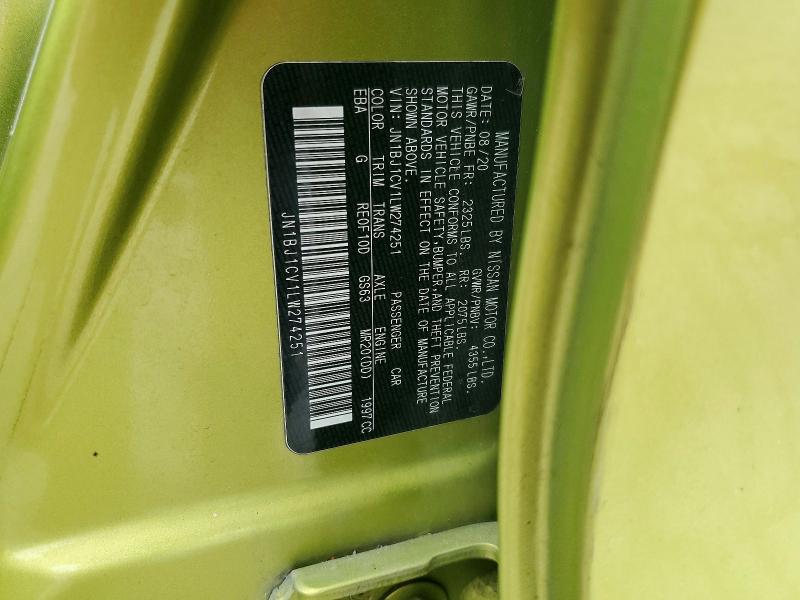 Продаж на аукціоні авто 2020 Nissan Rogue Sport, vin: JN1BJ1CV1LW274251, номер лоту: 67234456