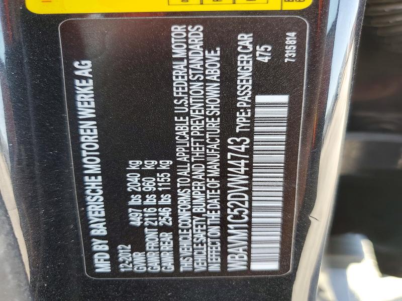 65016836 :رقم المزاد ، WBAVM1C52DVW44743 vin ، 2013 Bmw X1 مزاد بيع