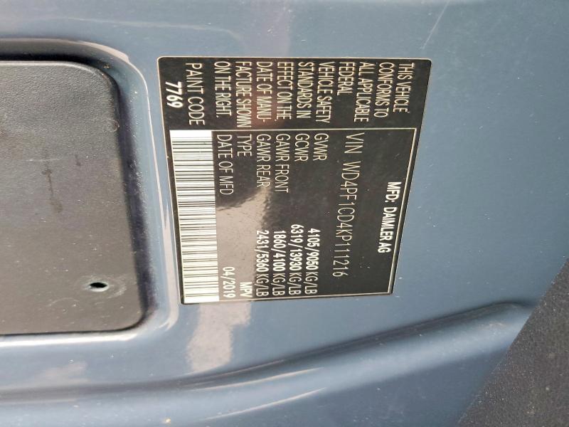 Aukcja sprzedaży 2019 Mercedes-benz Sprinter, vin: WD4PF1CD4KP111216, numer aukcji: 66050736
