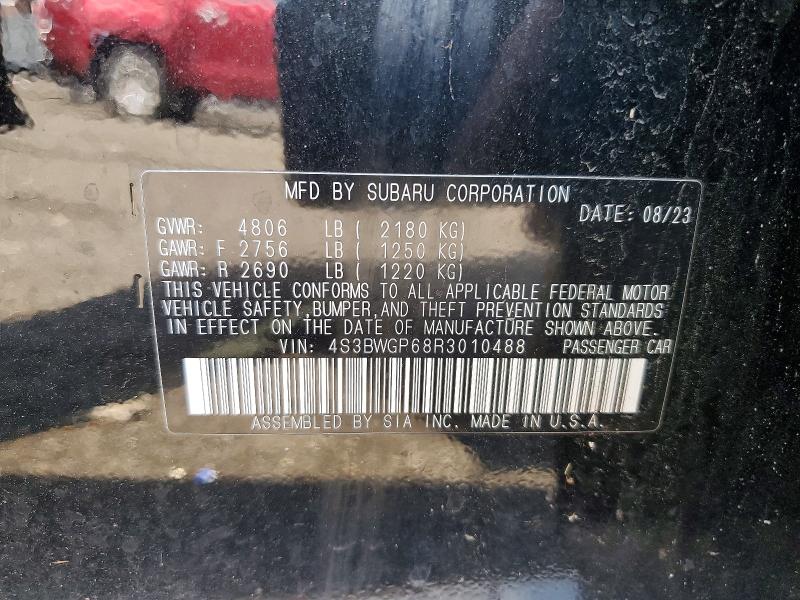 63562466 :رقم المزاد ، 4S3BWGP68R3010488 vin ، 2024 Subaru Legacy مزاد بيع