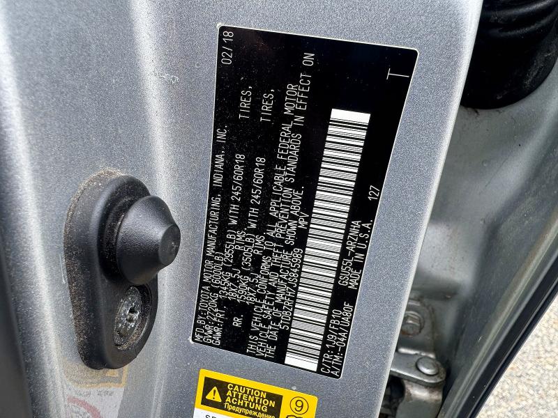 2018 Toyota Highlander მანქანა იყიდება აუქციონზე, vin: 5TDBZRFH7JS845989, აუქციონის ნომერი: 65688556