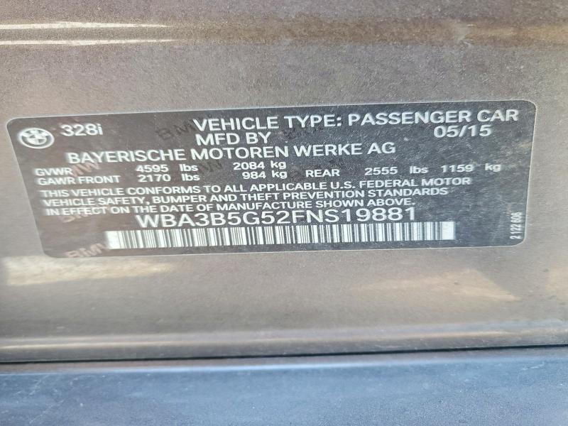 65723006 :رقم المزاد ، WBA3B5G52FNS19881 vin ، 2015 Bmw 328 مزاد بيع