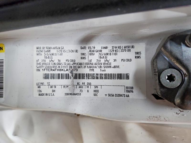 64304556 :رقم المزاد ، 1FTER4FH8KLA26573 vin ، 2019 Ford Ranger مزاد بيع