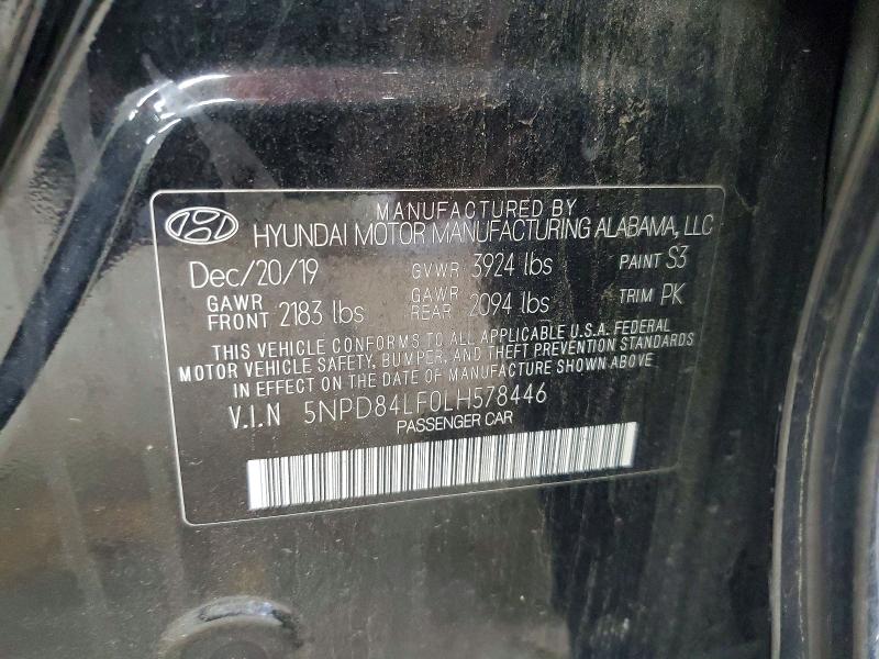Aukcja sprzedaży 2020 Hyundai Elantra, vin: 5NPD84LF0LH578446, numer aukcji: 64564586