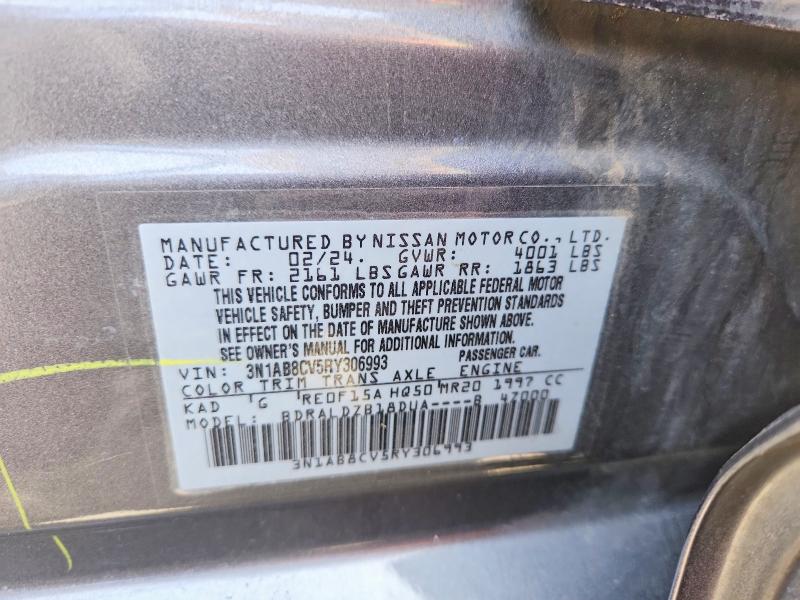 65968016 :رقم المزاد ، 3N1AB8CV5RY306993 vin ، 2024 Nissan Sentra مزاد بيع