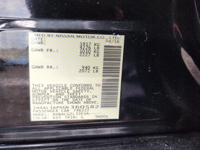 Aukcja sprzedaży 2016 Nissan Altima, vin: 1N4AL3APXGN360582, numer aukcji: 67075346