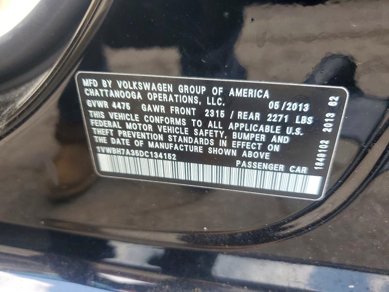 Продажа на аукционе авто 2013 Volkswagen Passat, vin: 1VWBH7A35DC134152, номер лота: 67125326
