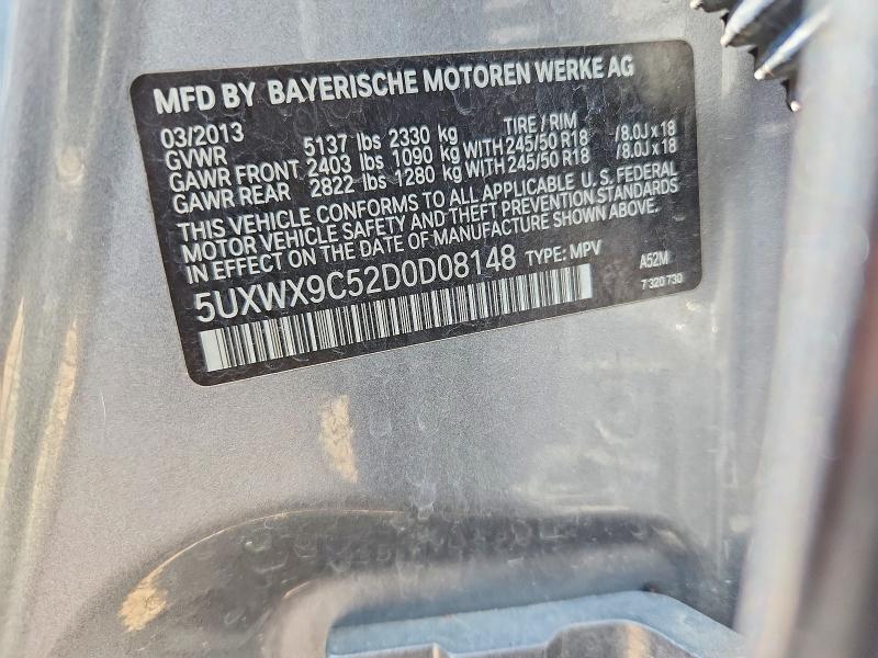 Продаж на аукціоні авто 2013 Bmw X3, vin: 5UXWX9C52D0D08148, номер лоту: 64364936