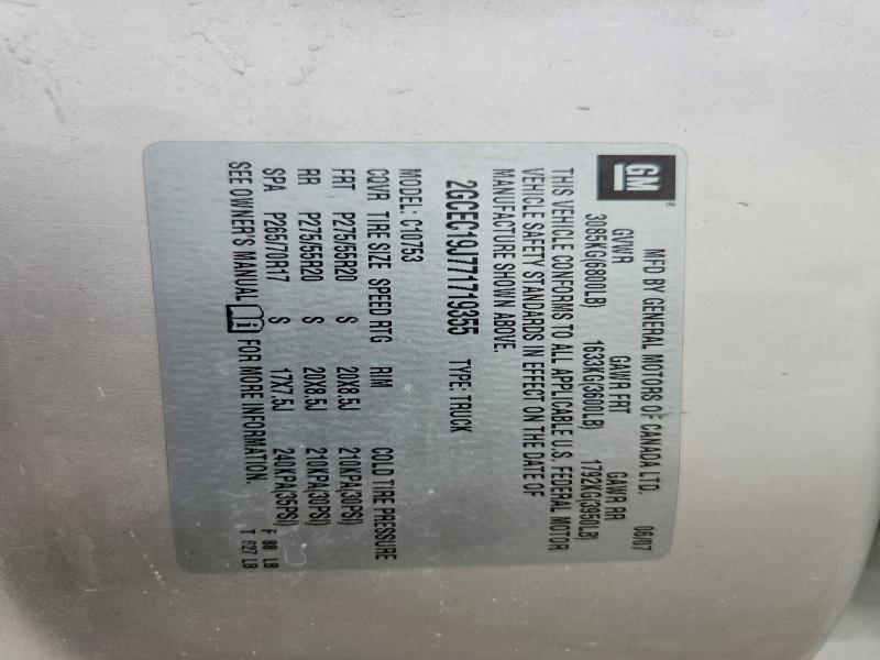 66637206 :رقم المزاد ، 2GCEC19J771719355 vin ، 2007 Chevrolet Silverado مزاد بيع