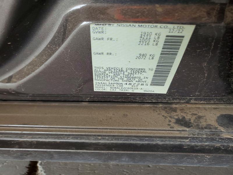 Продаж на аукціоні авто 2013 Nissan Altima, vin: 1N4AL3AP9DN487285, номер лоту: 65135196