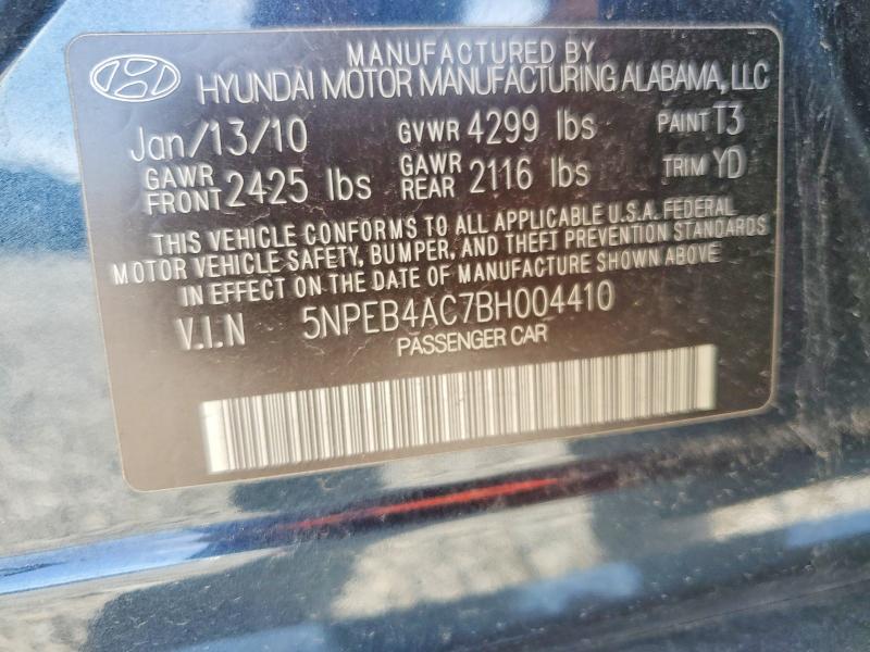65057086 :رقم المزاد ، 5NPEB4AC7BH004410 vin ، 2011 Hyundai Sonata مزاد بيع