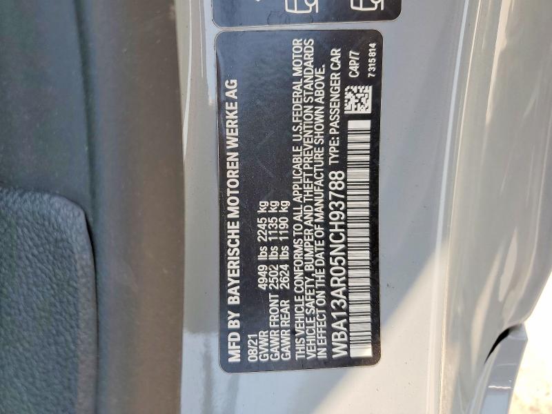 Aukcja sprzedaży 2022 Bmw M440xi, vin: WBA13AR05NCH93788, numer aukcji: 62521246