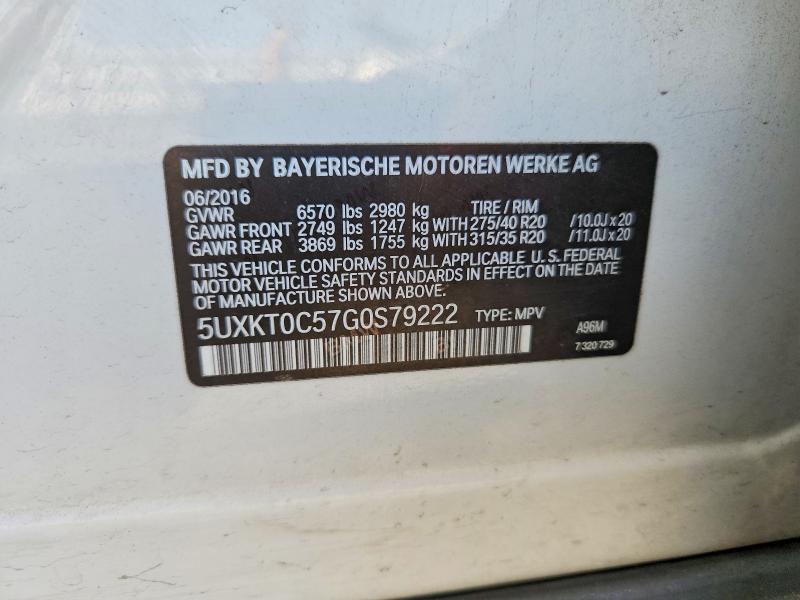 Aukcja sprzedaży 2016 Bmw X5, vin: 5UXKT0C57G0S79222, numer aukcji: 67305896