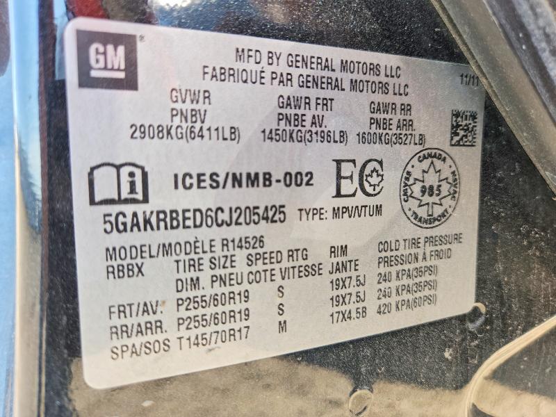Продажа на аукционе авто 2012 Buick Enclave, vin: 5GAKRBED6CJ205425, номер лота: 65885726
