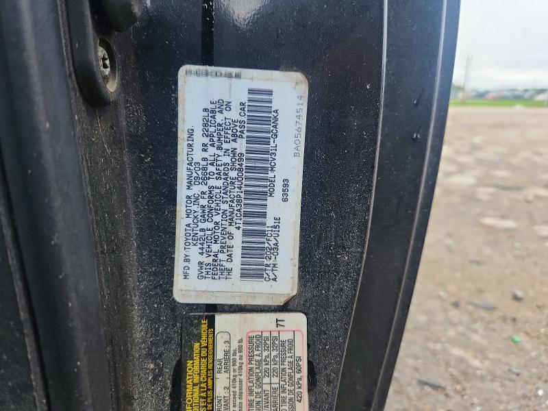 65702976 :رقم المزاد ، 4T1CA38P14U008499 vin ، 2004 Toyota Camry Solara مزاد بيع