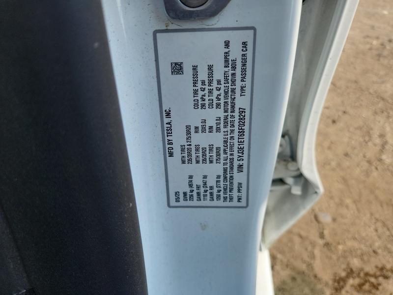 Aukcja sprzedaży 2025 Tesla Model 3, vin: 5YJ3E1ET6SF028297, numer aukcji: 63950526