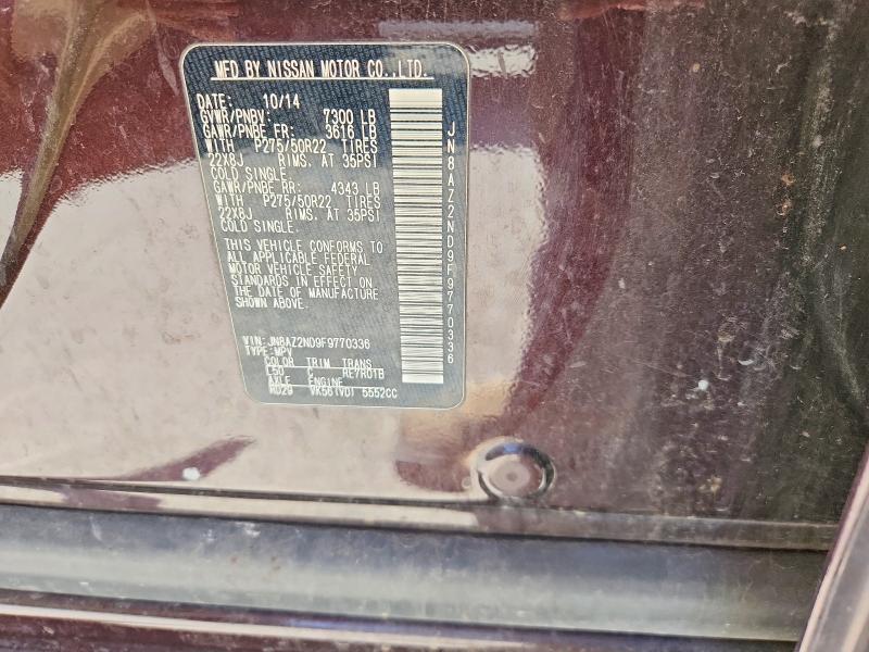 Продаж на аукціоні авто 2015 Infiniti Qx80, vin: JN8AZ2ND9F9770336, номер лоту: 65277176