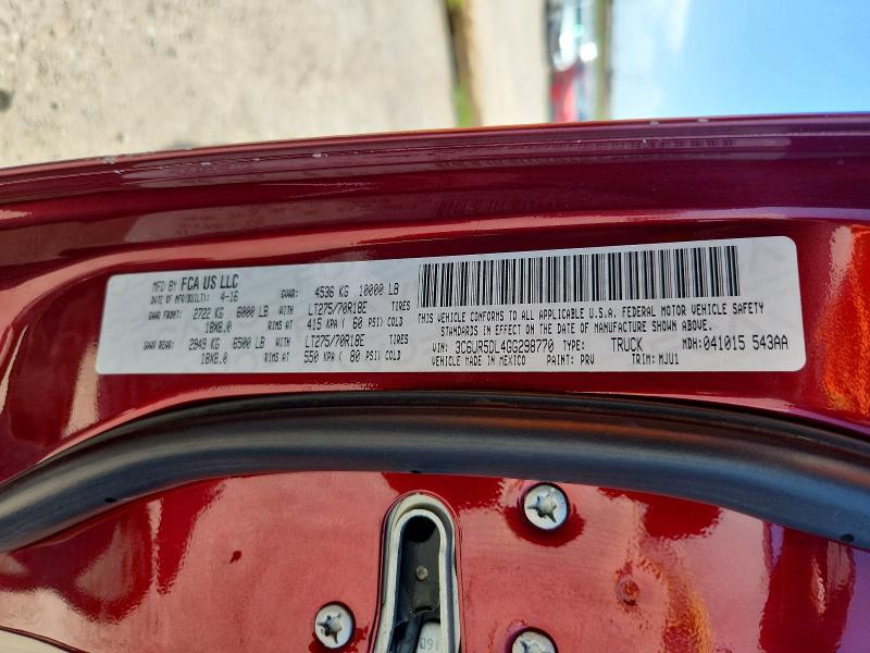 65230686 :رقم المزاد ، 3C6UR5DL4GG298770 vin ، 2016 Ram 2500 مزاد بيع