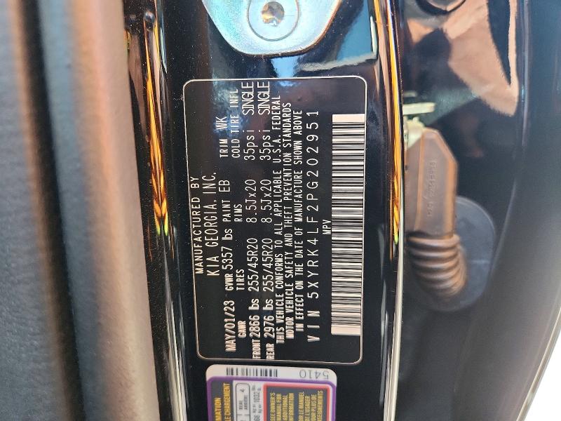 Продаж на аукціоні авто 2023 Kia Sorento, vin: 5XYRK4LF2PG202951, номер лоту: 65435206