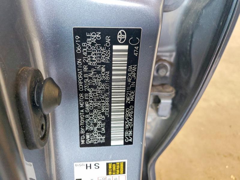 Aukcja sprzedaży 2020 Toyota Corolla, vin: JTDEBRBE5LJ011894, numer aukcji: 64161176