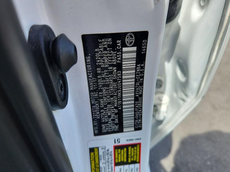 66035436 :رقم المزاد ، 4T1B11HK9JU047583 vin ، 2018 Toyota Camry مزاد بيع