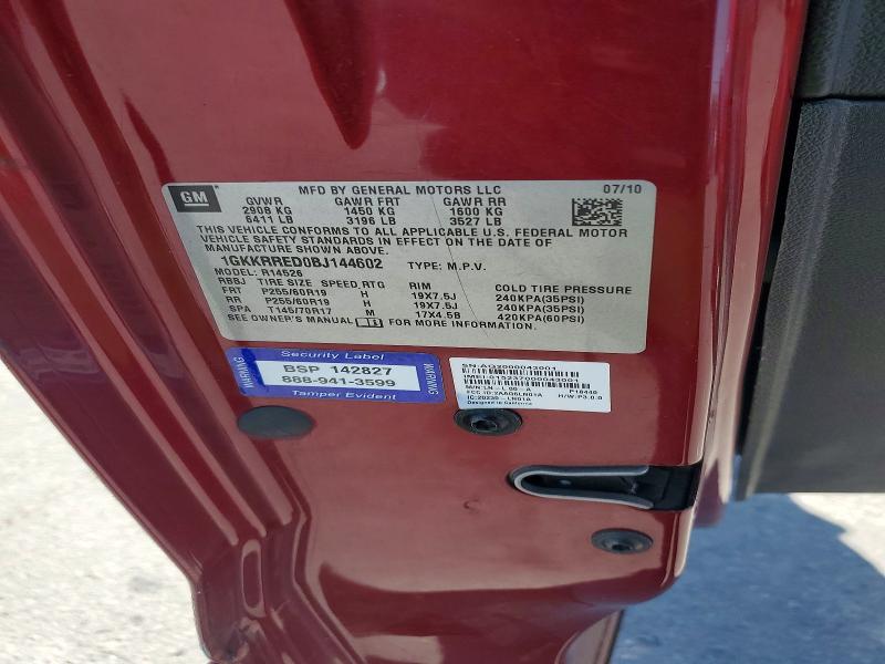 66649276 :رقم المزاد ، 1GKKRRED0BJ144602 vin ، 2011 Gmc Acadia مزاد بيع