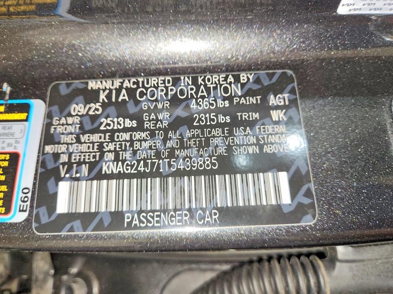 64111756 :رقم المزاد ، KNAG24J71T5439885 vin ، 2026 Kia K5 مزاد بيع