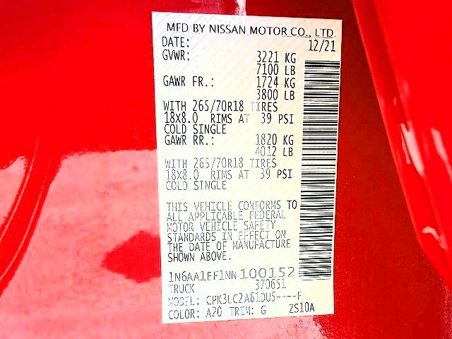 2022 Nissan Titan მანქანა იყიდება აუქციონზე, vin: 1N6AA1EF1NN100152, აუქციონის ნომერი: 66296226