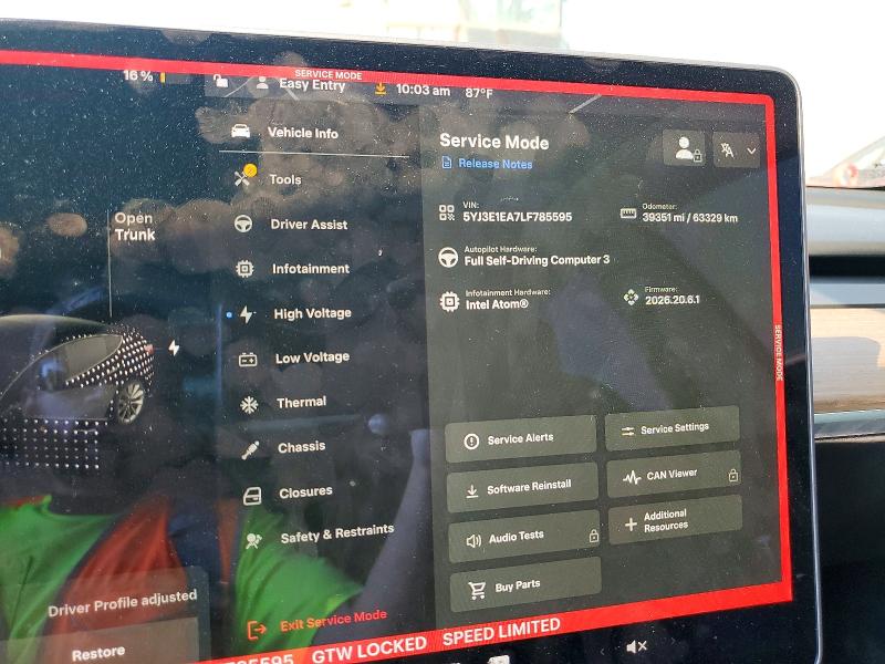 Продаж на аукціоні авто 2020 Tesla Model 3, vin: 5YJ3E1EA7LF785595, номер лоту: 67025696